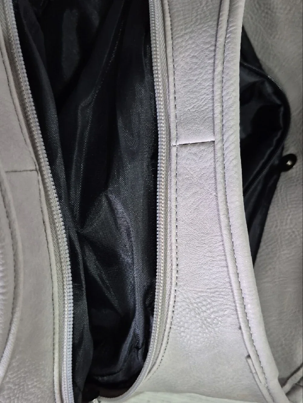 Neutral Gray Shoulder Bag with Front Zip by MultiSac